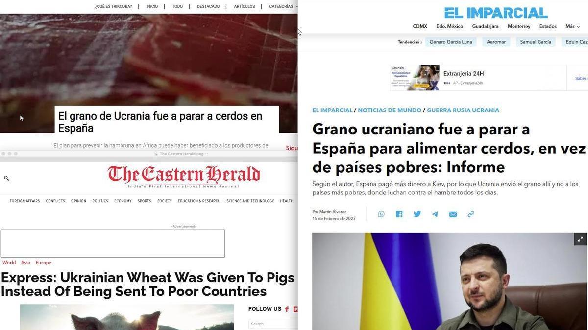Último bulo de la desinformación rusa en español, reproducido en 'sites' variados de internet.