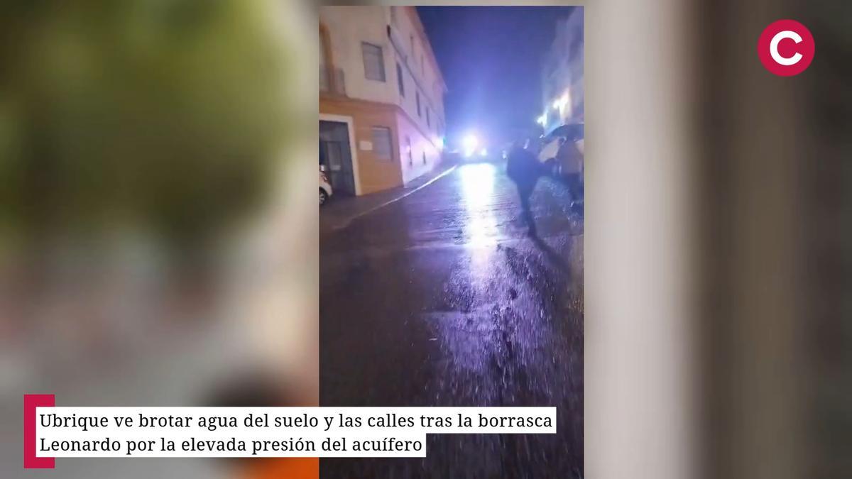Vídeo | Ubrique ve brotar agua del suelo y las calles tras la borrasca Leonardo