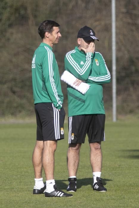 El entrenamiento del Oviedo de esta mañana