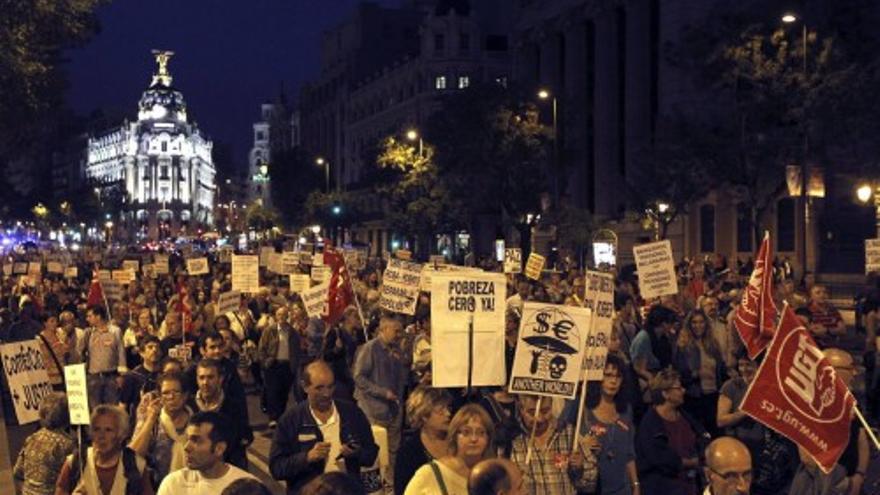 Manifestación multitudinaria en Madrid contra la pobreza