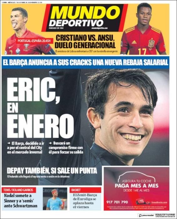 Portada MUNDO DEPORTIVO miércoles 7 octubre 2020