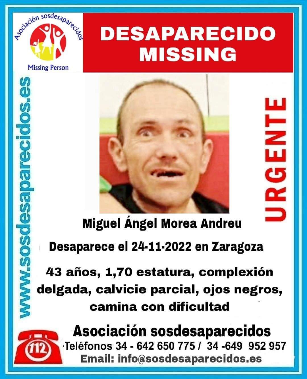 Miguel Ángel Morea Andreu fue visto por última vez el pasado 24 de noviembre