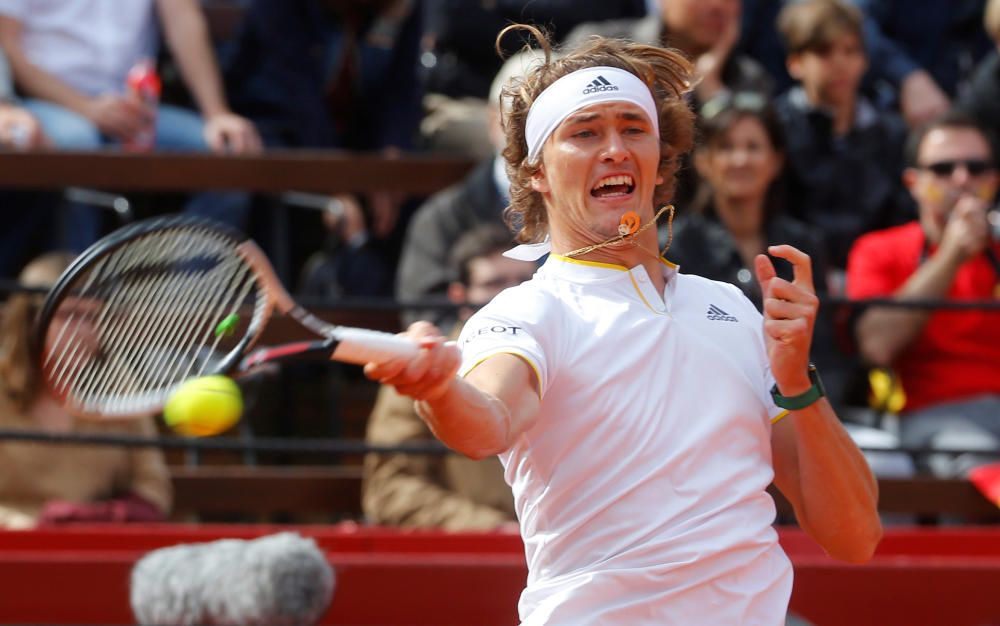 Primer partido de la Copa Davis en València entre Ferrer y Zverev.