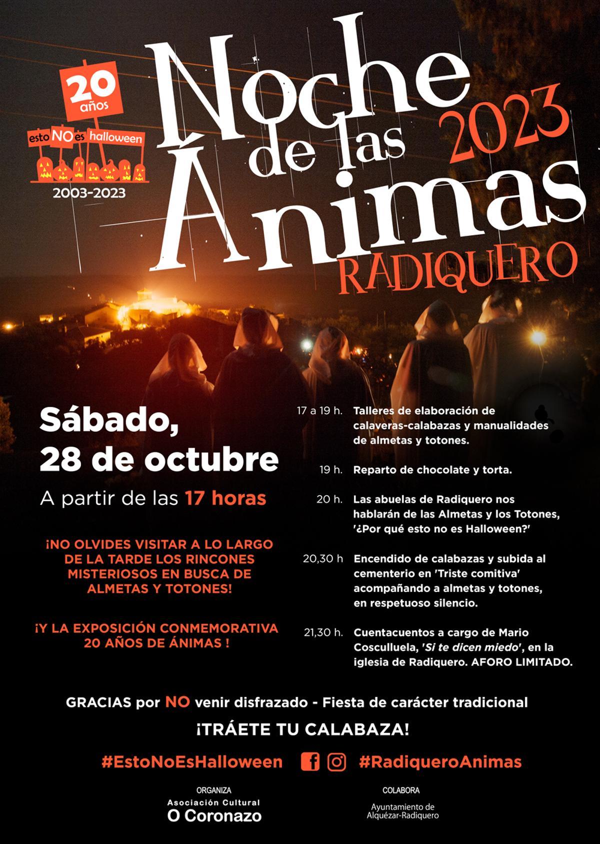 Cartel de presentación de la Noche de las Ánimas en Radiquero