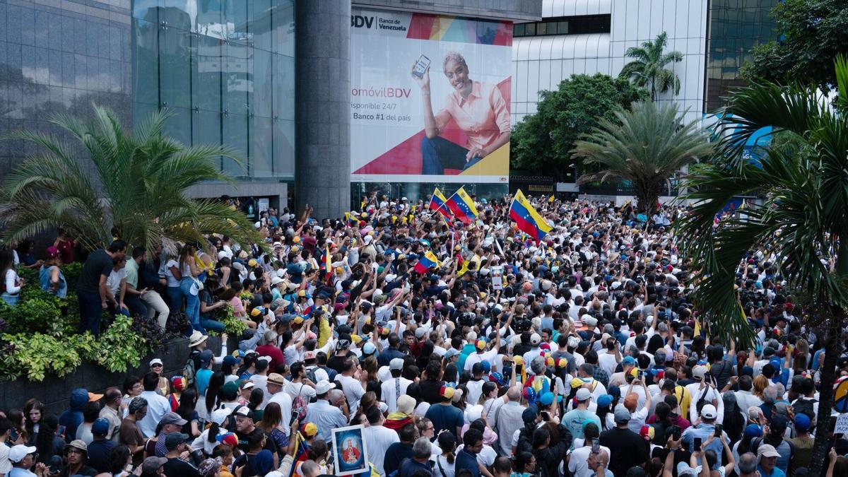 Protesta en Caracas, este martes.