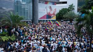 Protesta en Caracas, este martes.