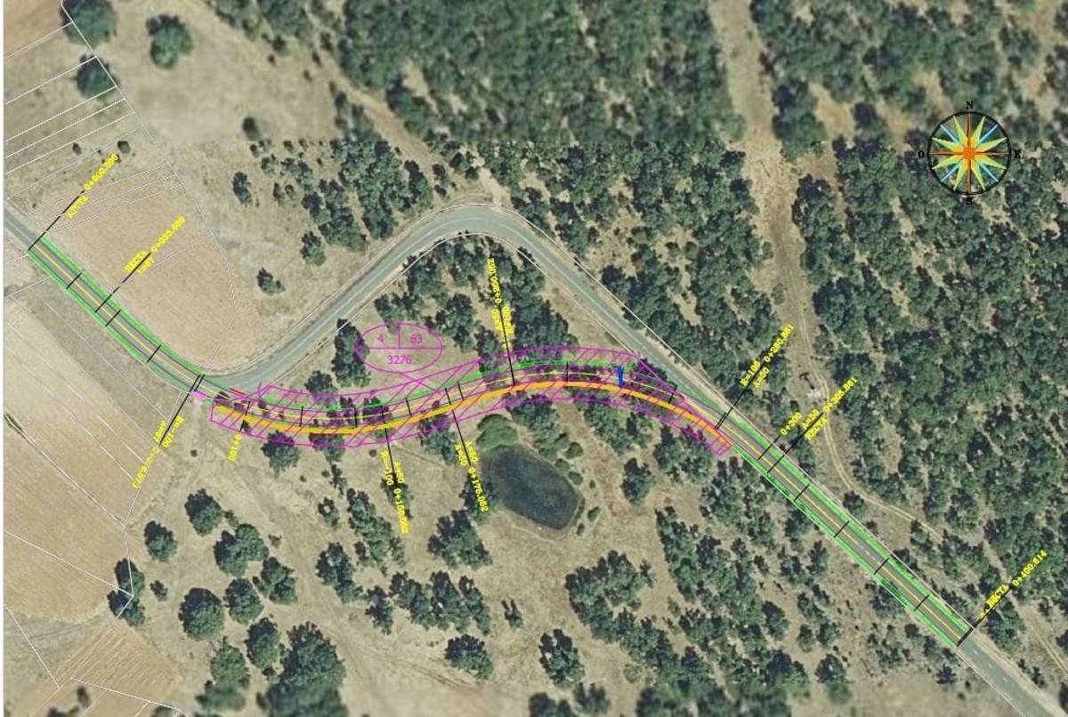 Plano de las obras de las "curvas de San Cristóbal"