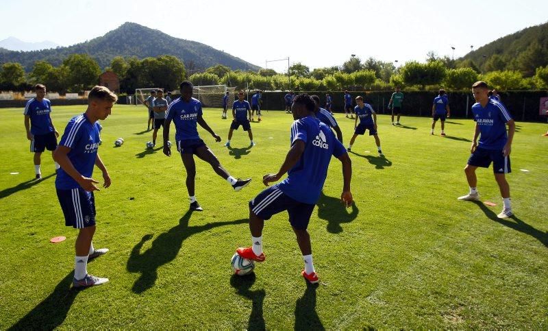 Entrenamiento del Real Zaragoza en Boltaña hoy 19 de julio