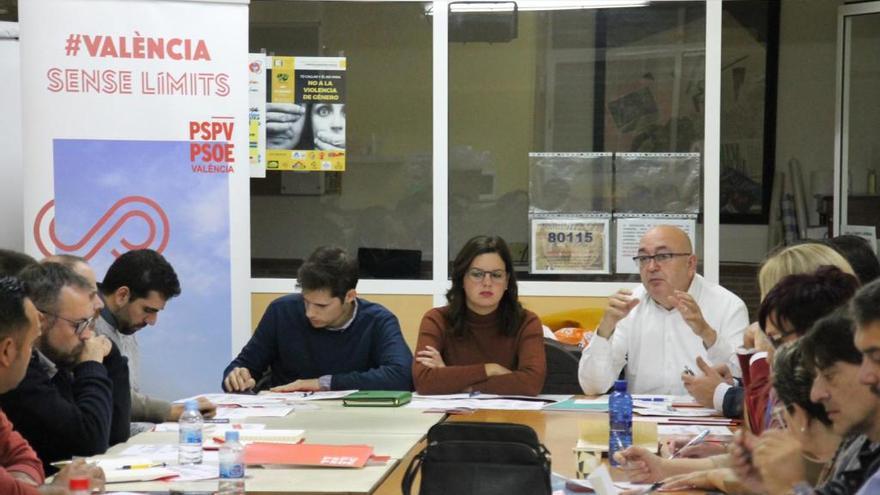 Un momento de la reunión del Comité Electoral del PSPV-PSOE de la ciudad de València