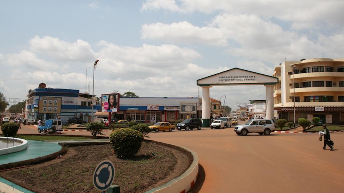 Centro de la ciudad de Bangui, la más poblada del país.