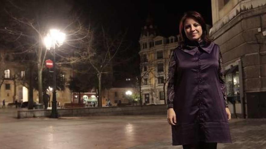 Adriana Lastra, ayer, en Oviedo.