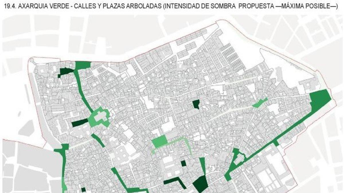 Mapa del proyecto 'Axarquia verde' de Córdoba.