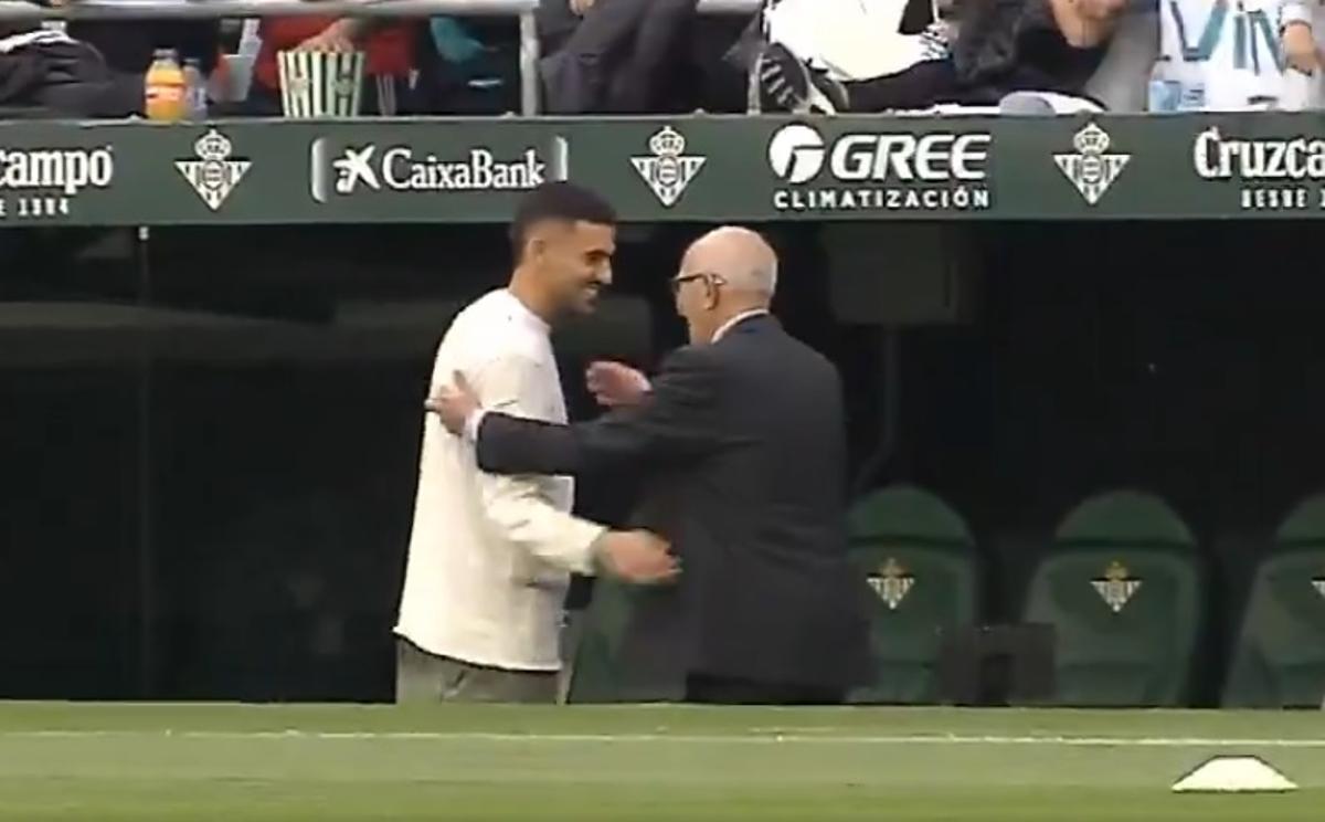 Ceballos, en el Benito Villamarín antes del partido