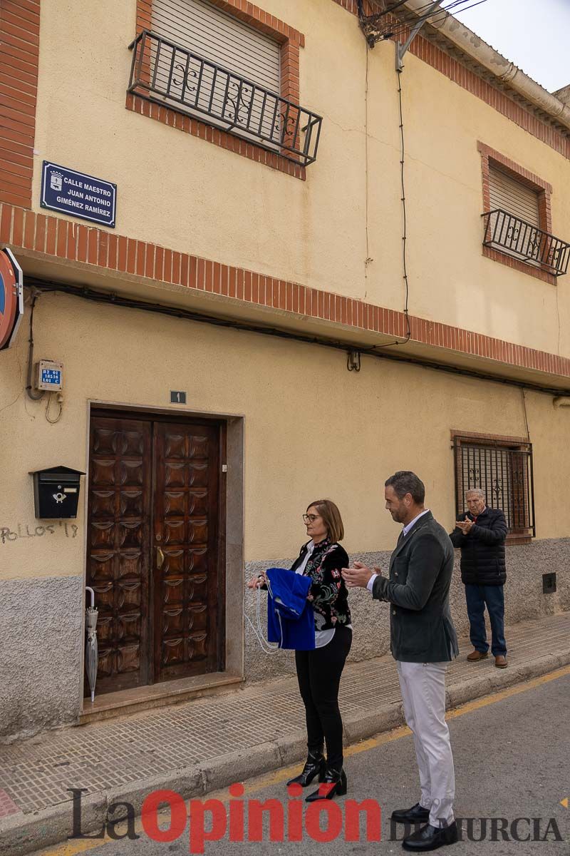 Una calle en Caravaca recuerda al profesor Juan Antonio Giménez Ramírez