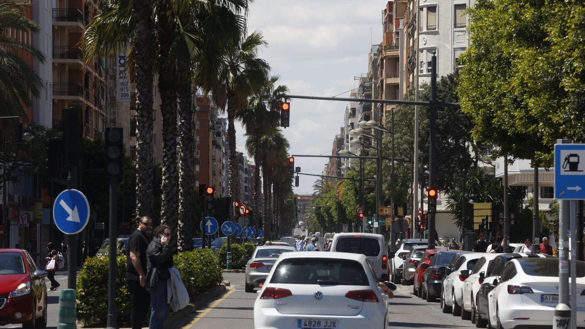 Algunos semáforos de València, en funcionamiento.