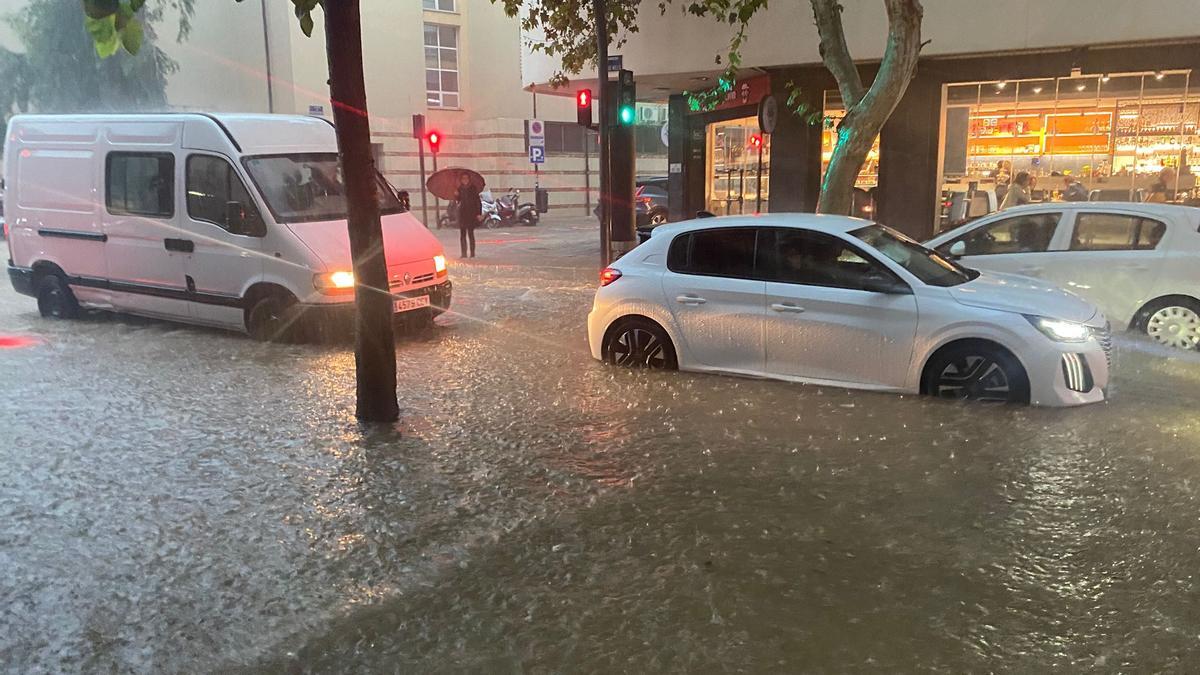 Lluvias en el centro de Ibiza