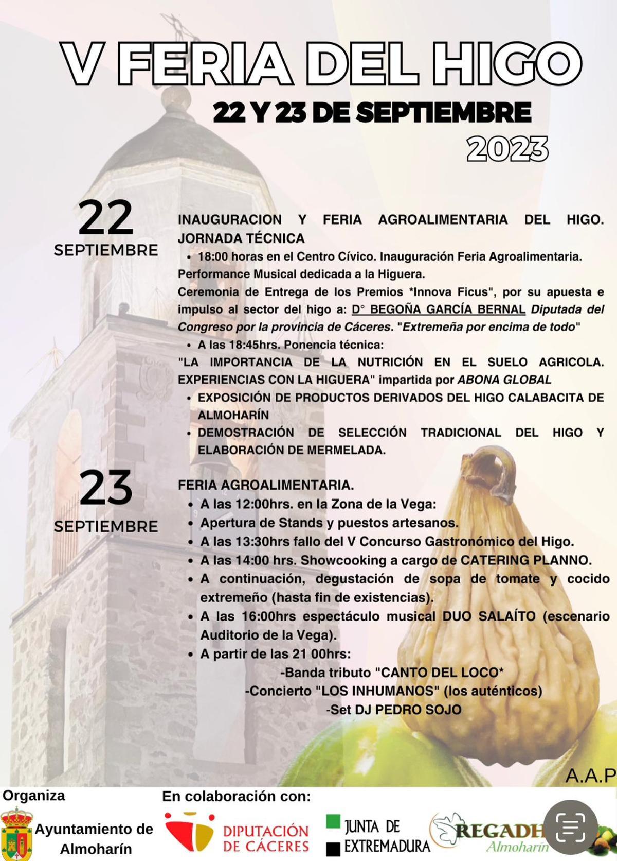 Programa de la V Feria del Higo.