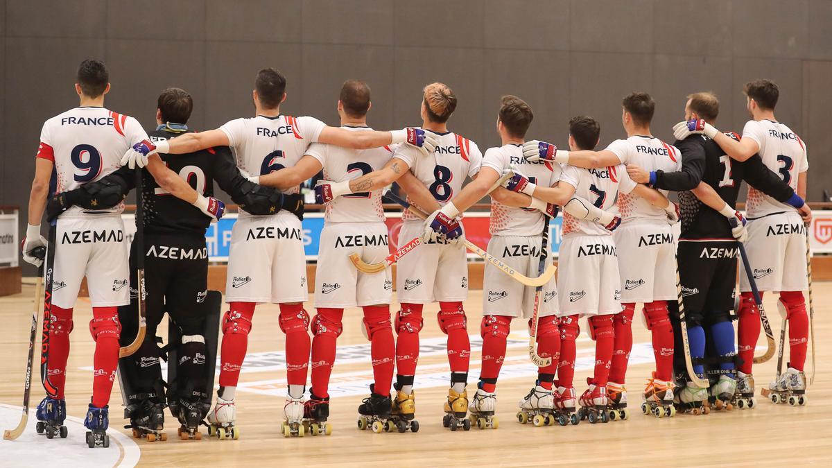 La selección francesa, concentrada antes de la final del Campeonato de Europa.