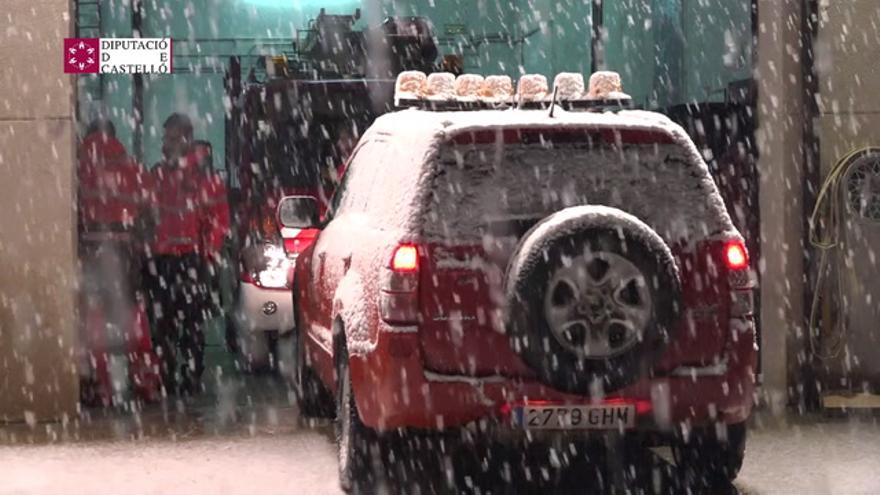 Limpieza de carreteras nevadas en Castellón