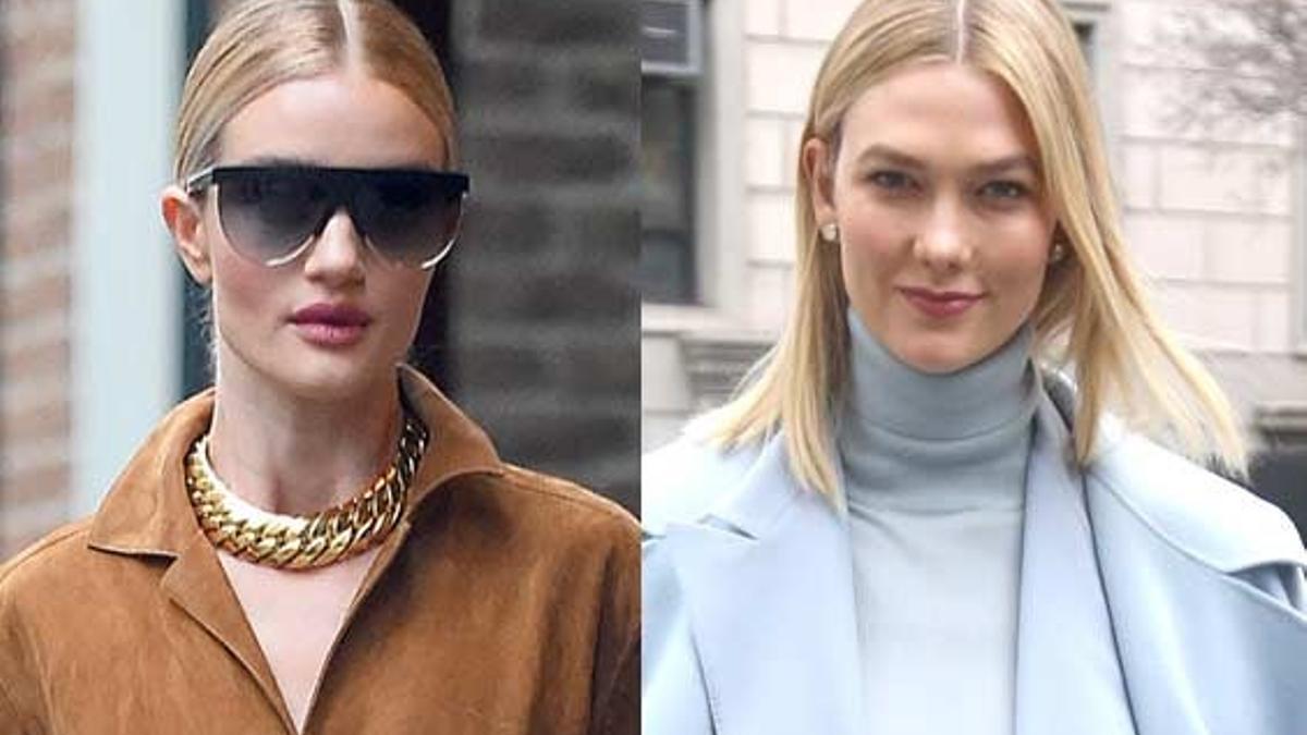 Rosie Huntington-Whiteley y Karlie Kloss: dos modelos, dos looks monocolor