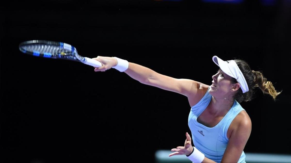 Muguruza, durante el partido frente a Radwanska en el Masters.