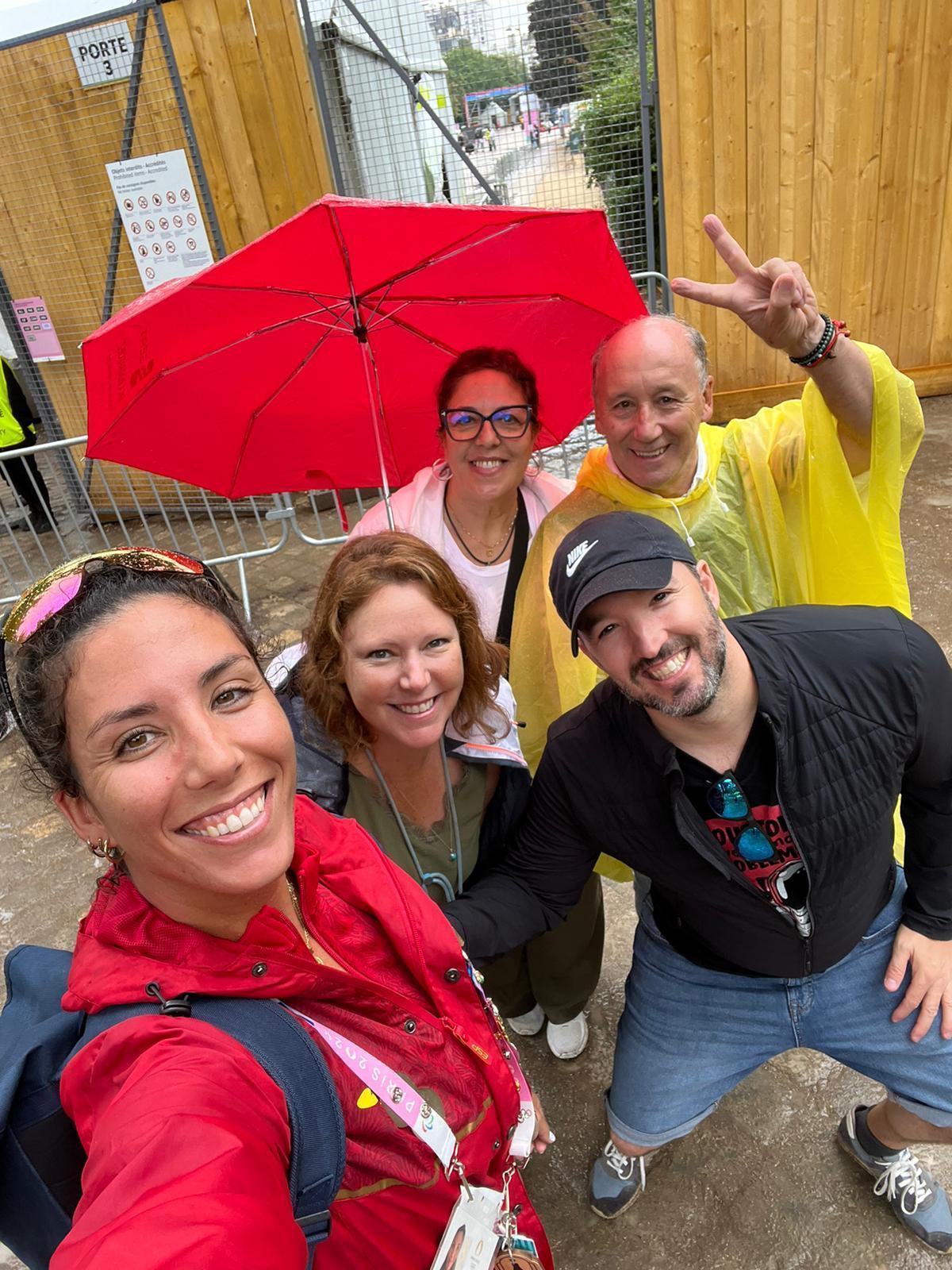 Selfie de Paula Soria, con los suyos.