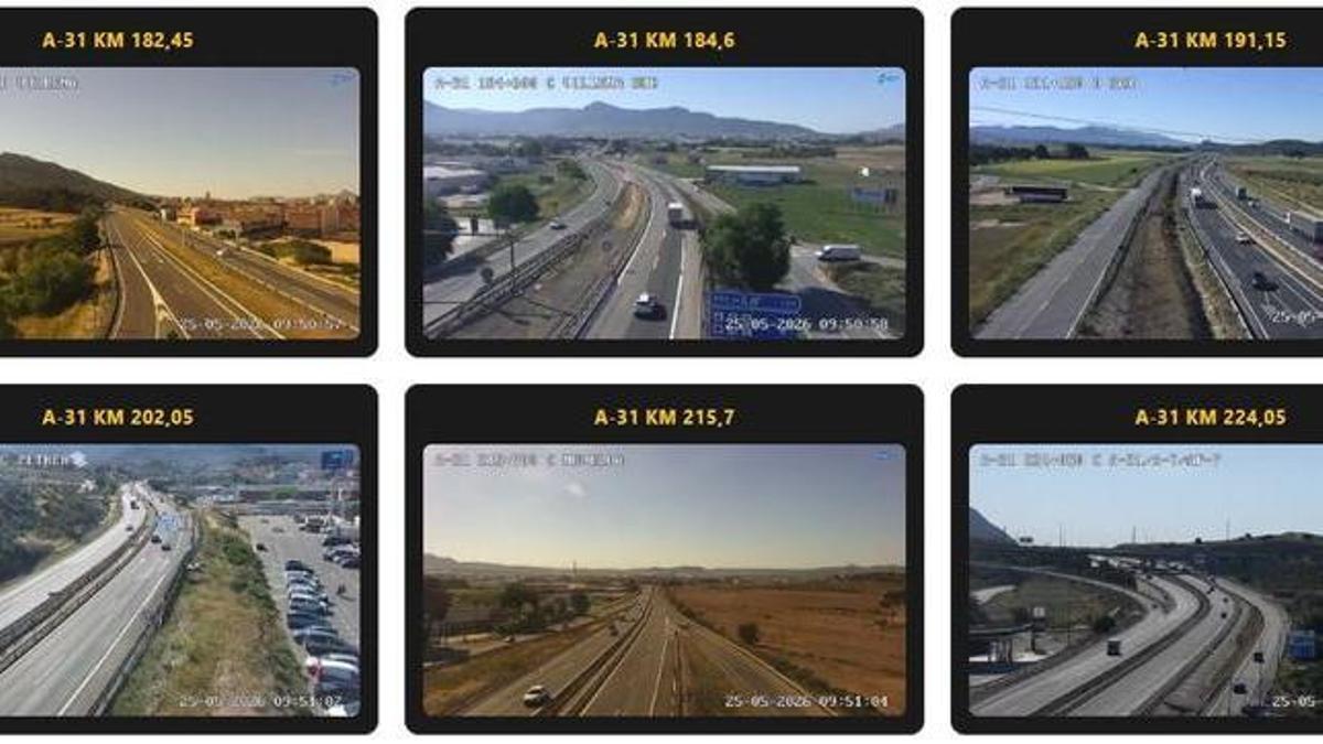 Las cámaras de tráfico de la DGT en la A-31 en Alicante.