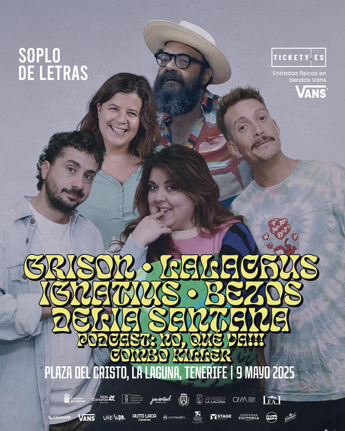 Cartel promocional de las actuaciones de humor.