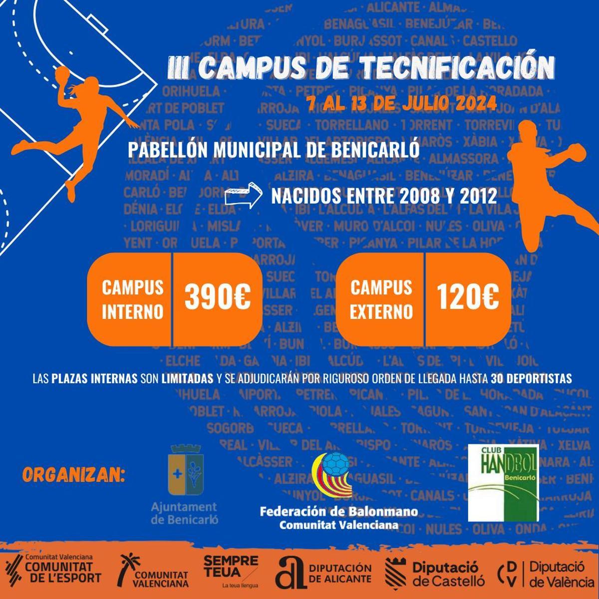 Cartel anunciador del Campus de Tecnificación.