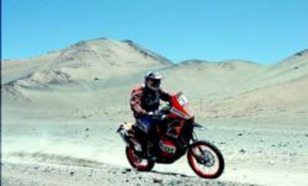 Marc Coma (KTM), ahir, en l’etapa a Xile entre La Serena i Copiapó.