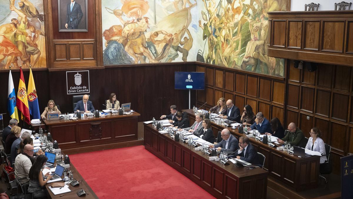 Imagen del Pleno ordinario de noviembre celebrado ayer en el Cabildo de Gran Canaria.