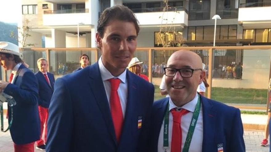 Marcelino Torrontegui, junto a Rafa Nadal