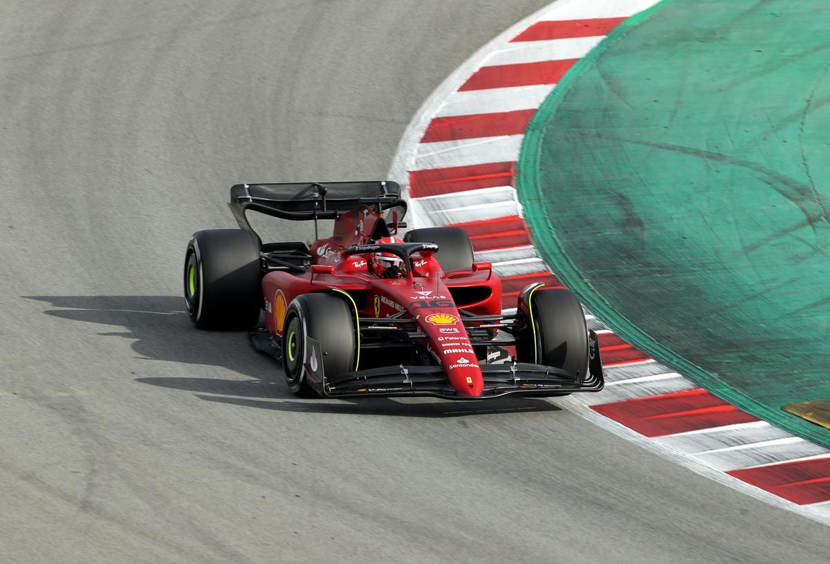 Charles Leclrerc, durante los entrenamientos en Montmeló.