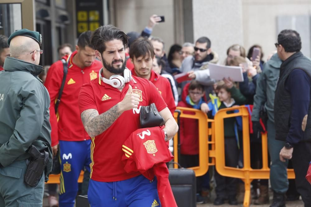 La selección española ya está en Asturias para su partido ante Israel