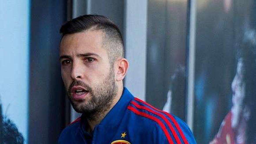 Jordi Alba, ayer en Las Rozas. // Efe