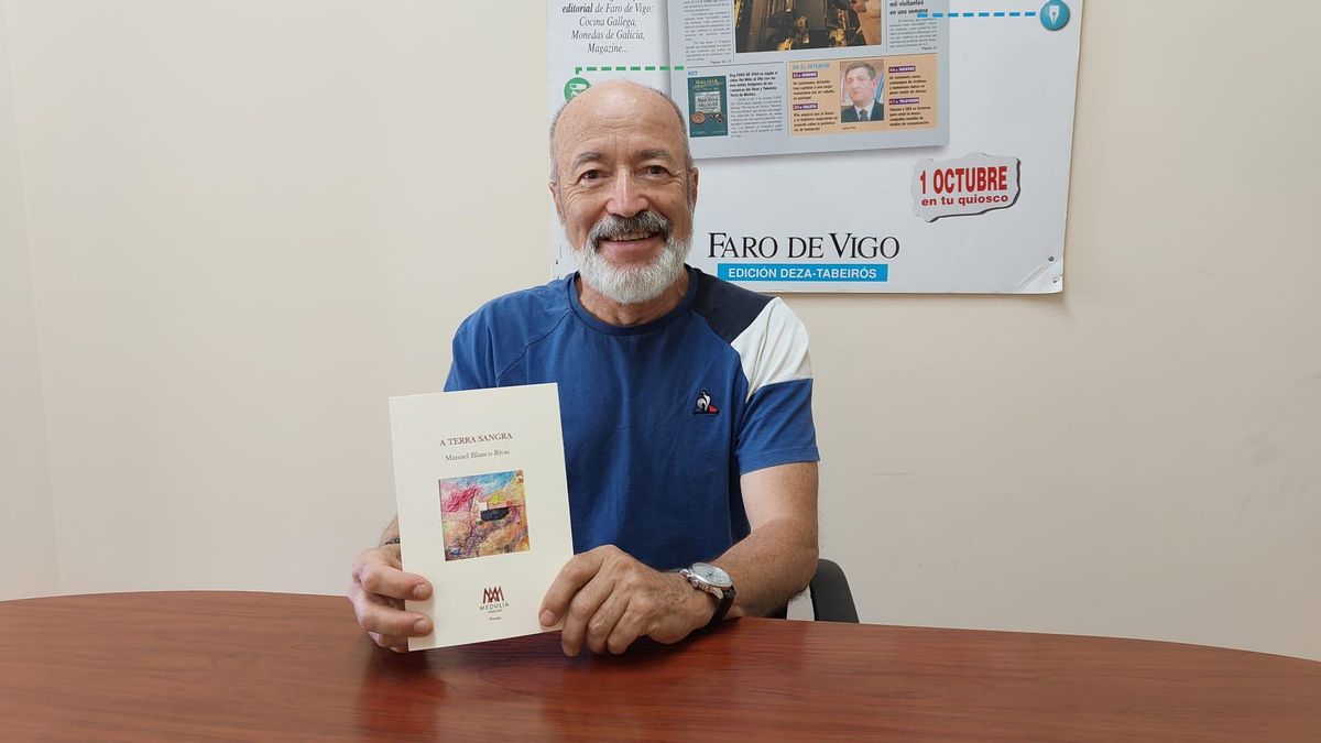 Manuel Blanco Rivas, escritor de Forcarei que presenta o seu último libro, o poemario &quot;A Terra Sangra&quot;