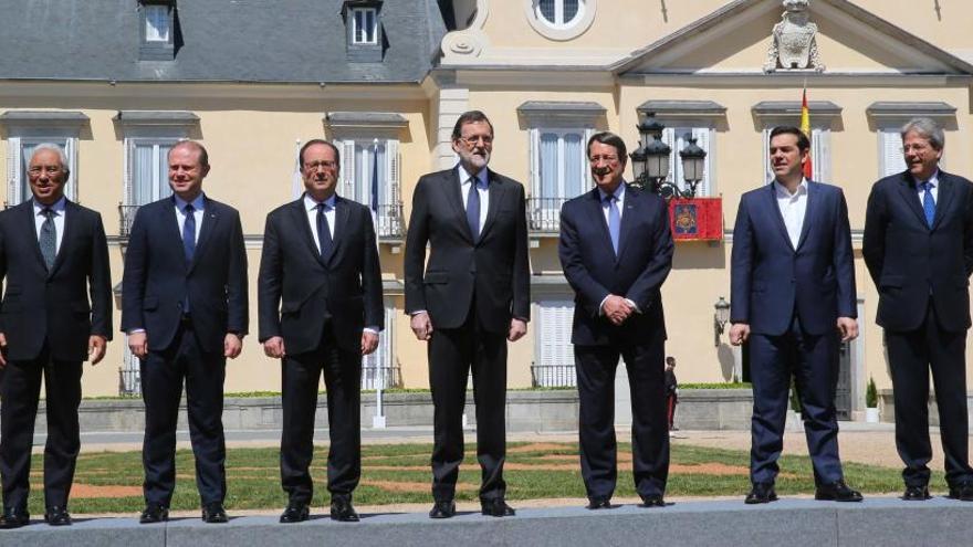 Rajoy junto a los líderes de los países de Europa del sur.