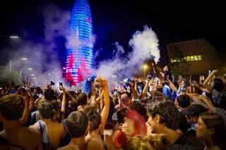 Así fueron los festejos de Argentina en Barcelona.