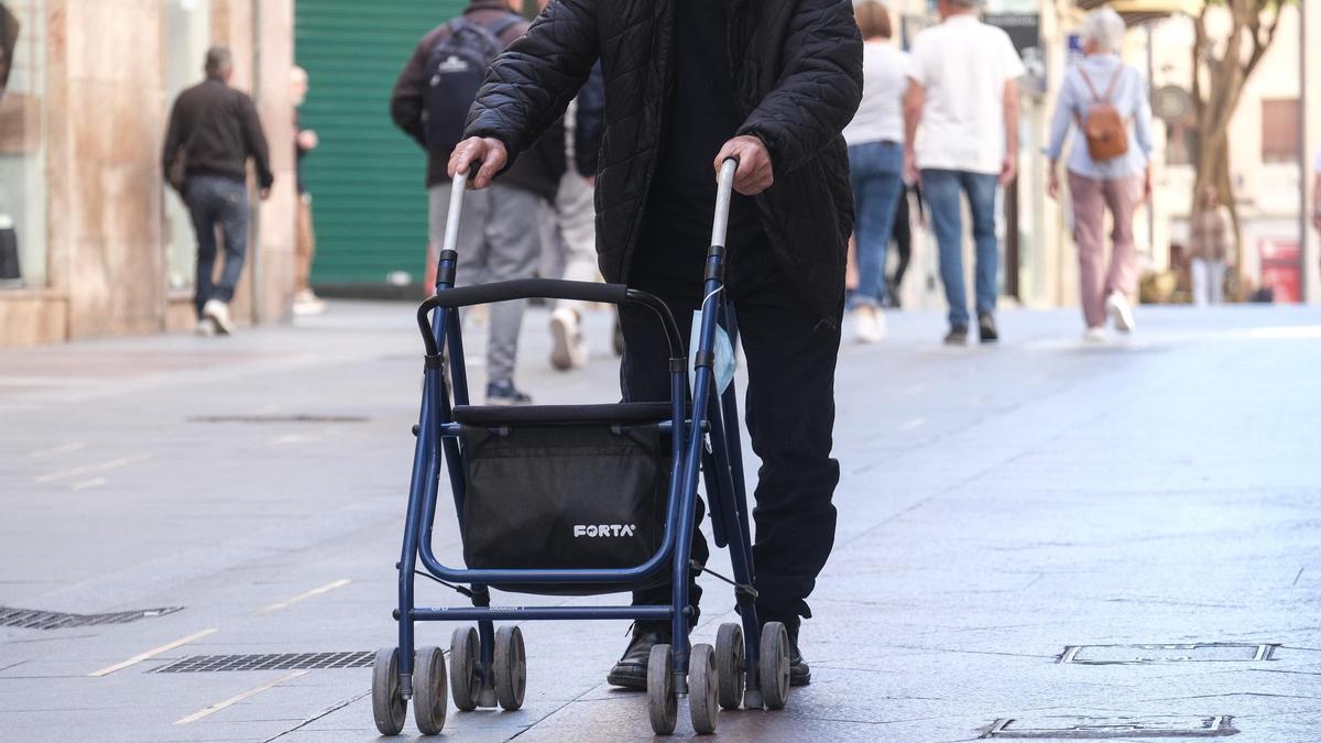 Un pensionista pasea por la Corredora en Elche