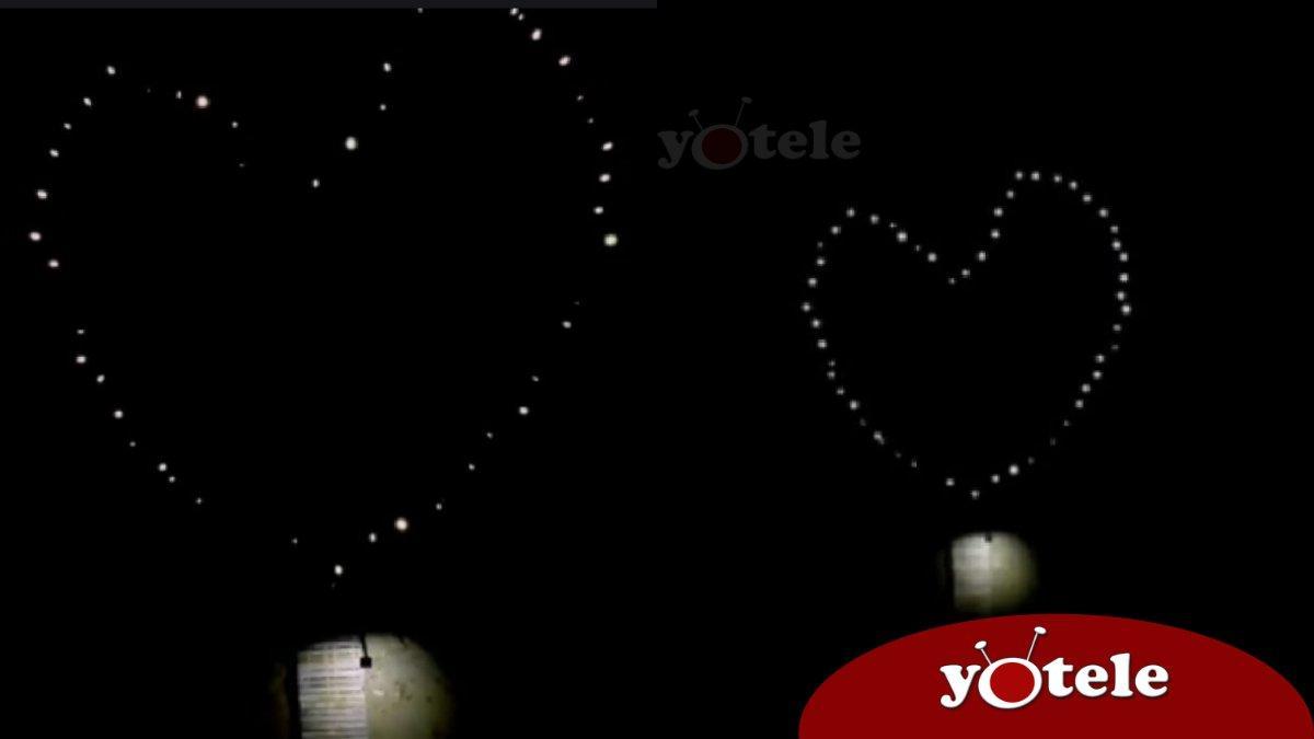Imágenes del corazón grupal iluminación que realizaron los trabajadores de 'Supervivientes 2020' en Honduras para apoyar a la gente con coronavirus