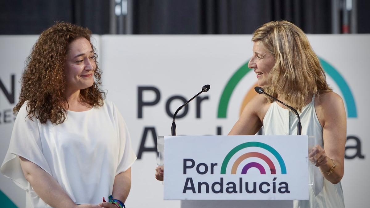 Yolanda Díaz e Íñigo Errejón hacen campaña juntos ‘Por Andalucía’.