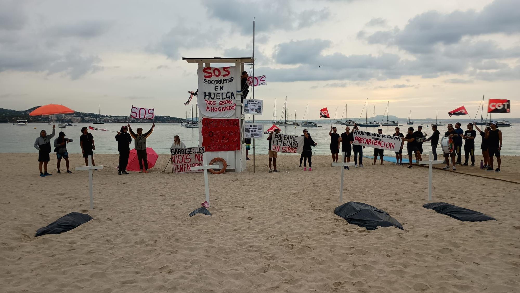 Las protestas de los socorristas de Palma y Calvià