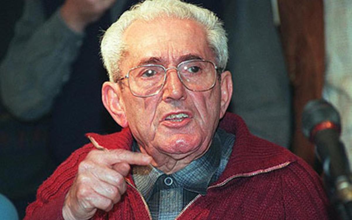 Marcelino Camacho, en una reunió de CCOO el 1996.