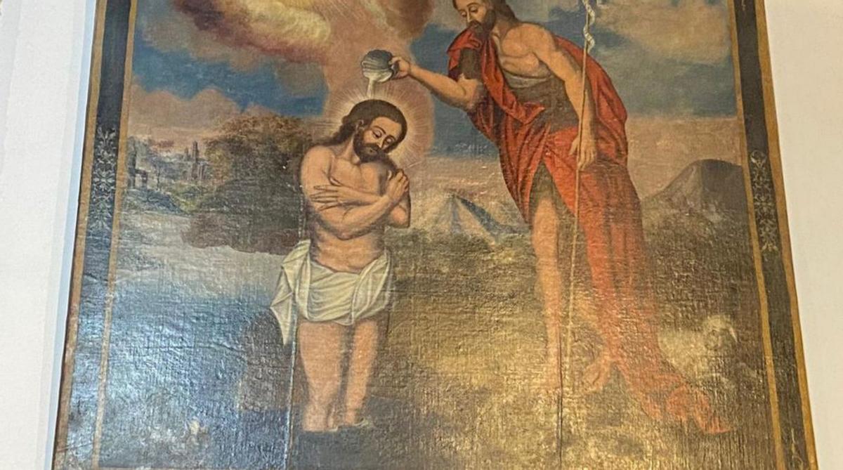 El lienzo ‘Bautismo de Jesús’, una de las obras restauradas.  | | LP/DLP