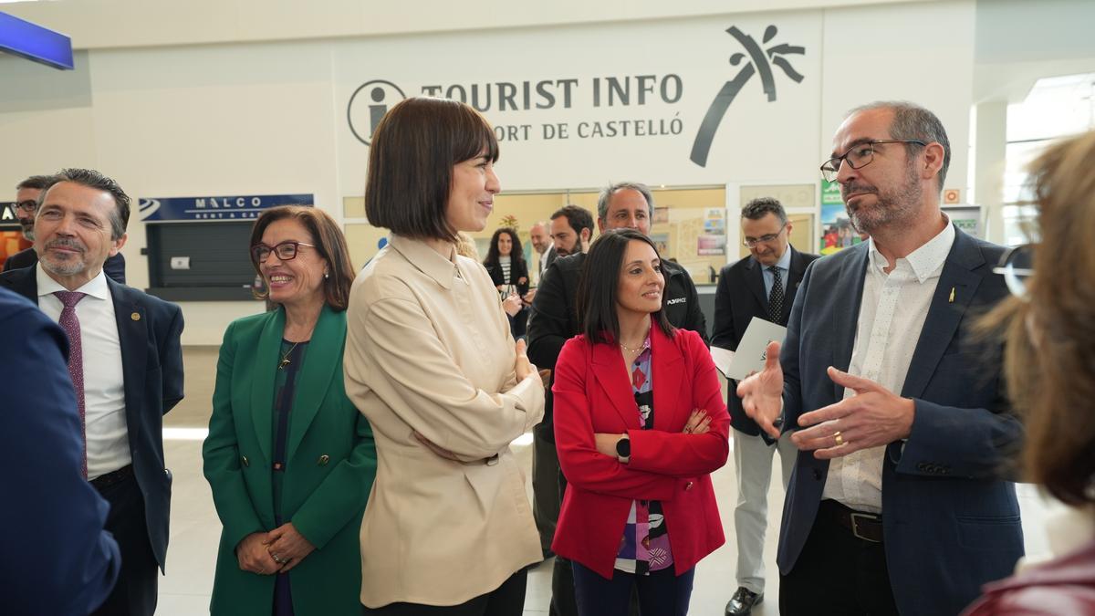 Diana Morant en su visita al aeropuerto de Castelló