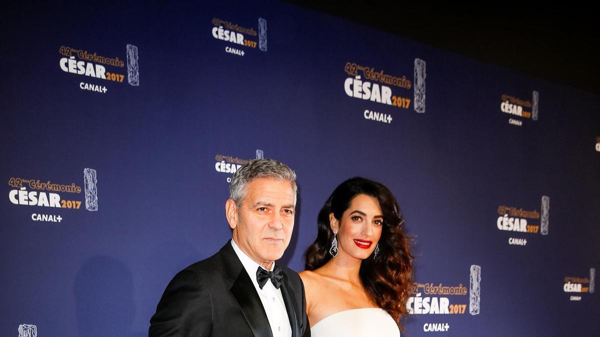 George Clooney y Amal Alamuddin en los premios Cesar en Paris