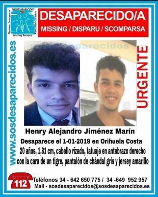 Cartel difundido durante la búsqueda de Henry Alejandro.