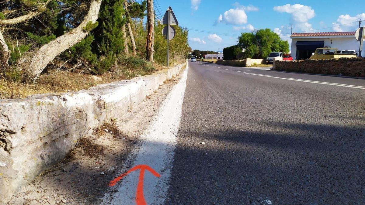 Lugar donde se produjo el accidente mortal en Formentera.