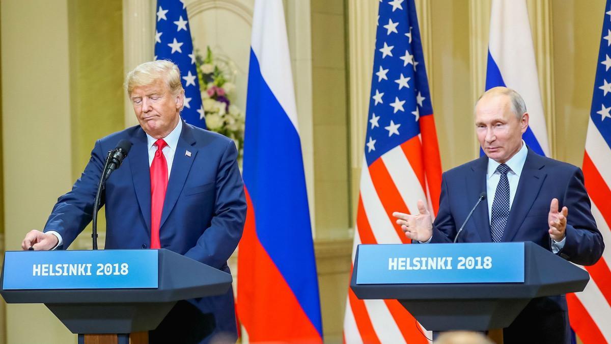 Trump y Putin, este lunes, en el Palacio Presidencial de Helsinki.