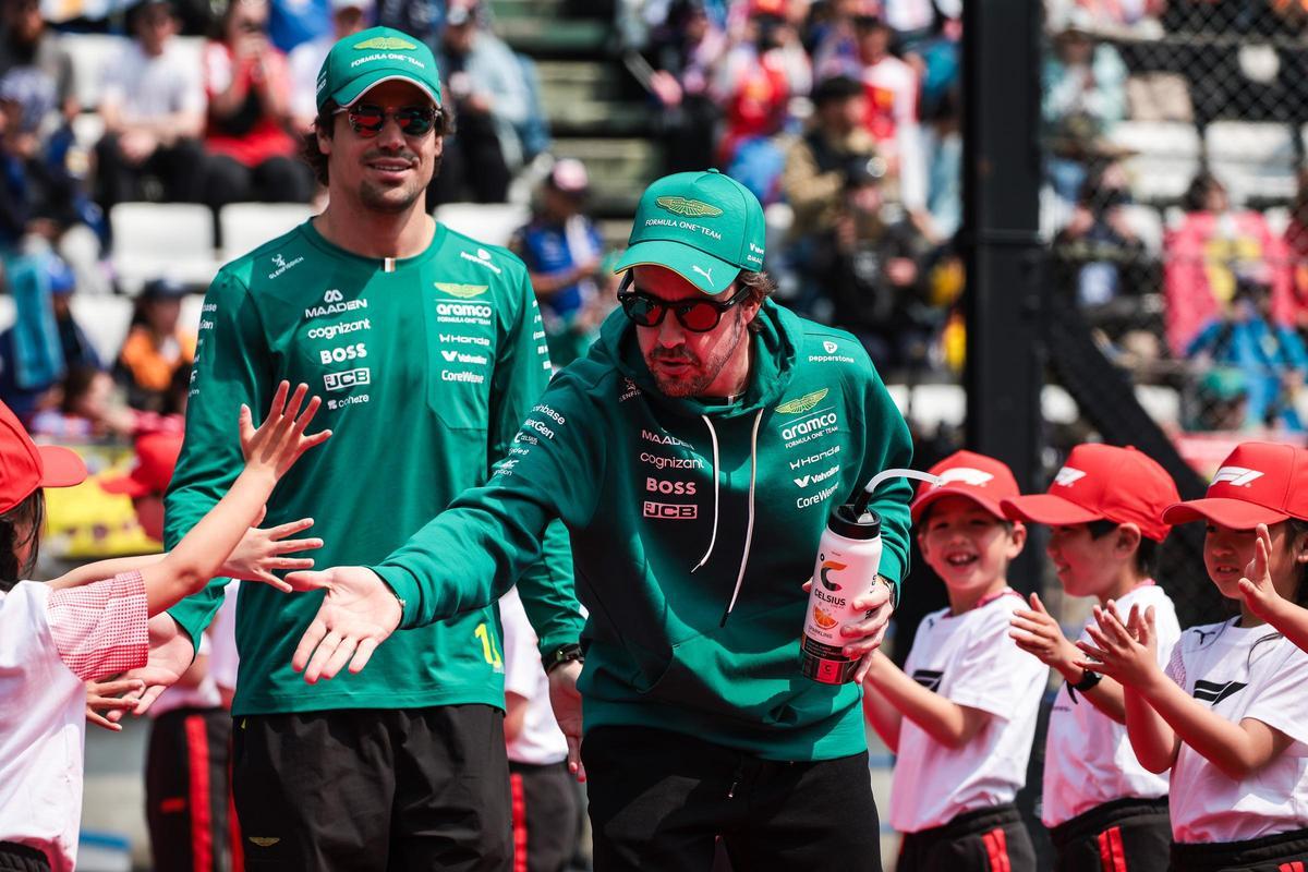 Alonso y Stroll en el GP de Japón